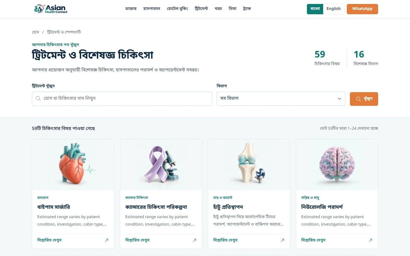 Asian Health Connect: Treatments & specialities