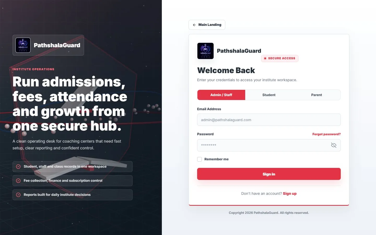 PathshalaGuard: Unified secure sign-in